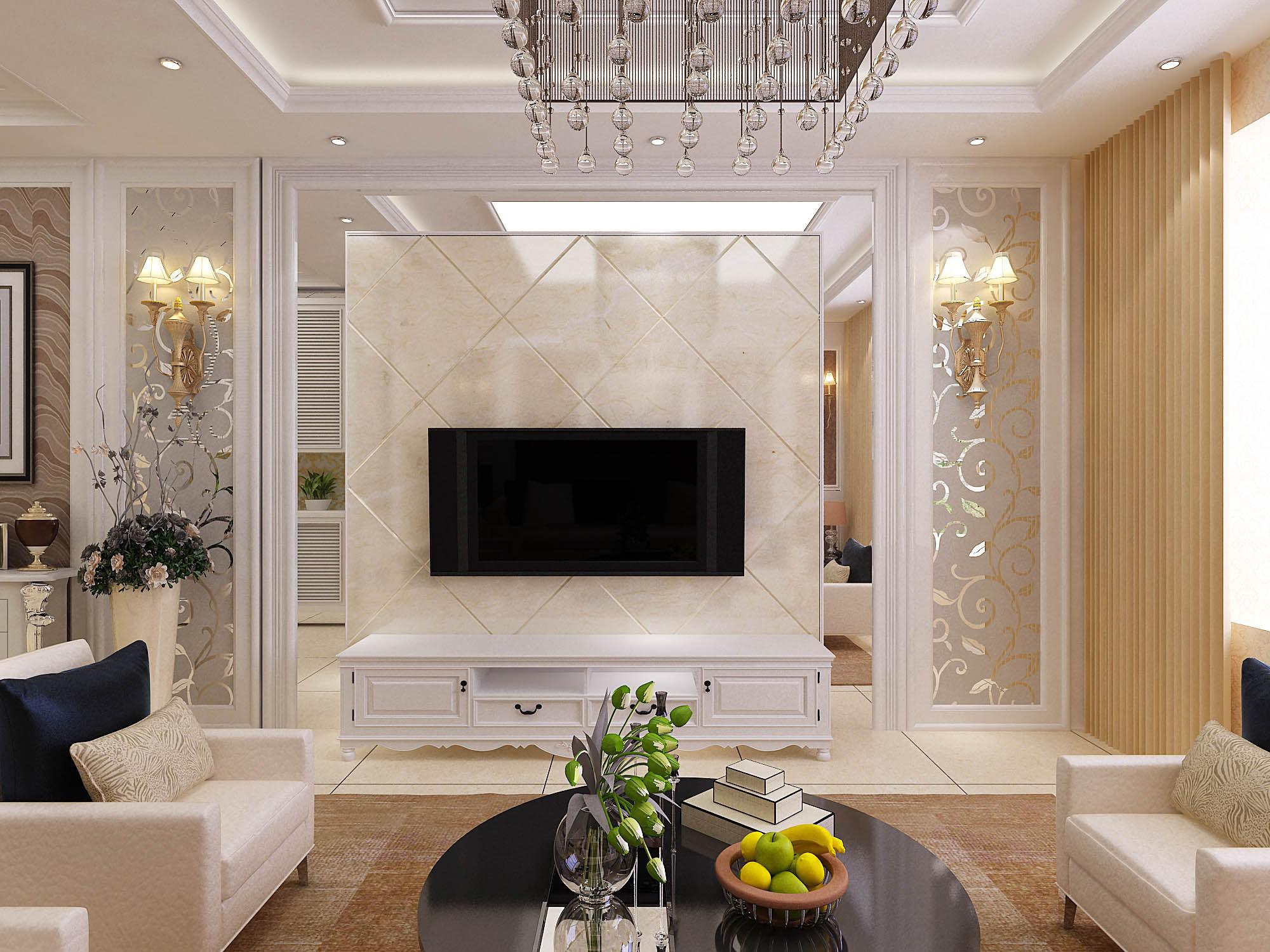 天朗藍(lán)湖樹145平三居室簡(jiǎn)歐風(fēng)格設(shè)計(jì)方案