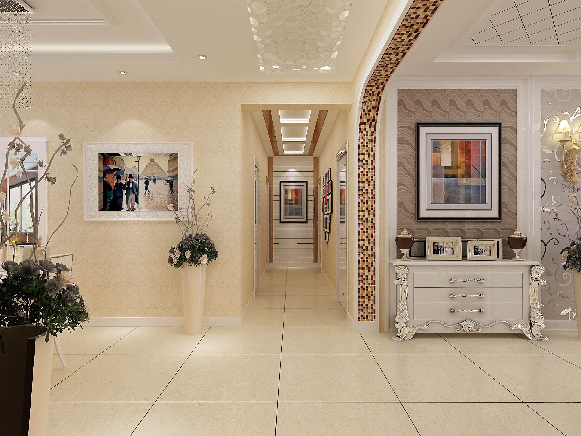 天朗藍(lán)湖樹145平三居室簡(jiǎn)歐風(fēng)格設(shè)計(jì)方案