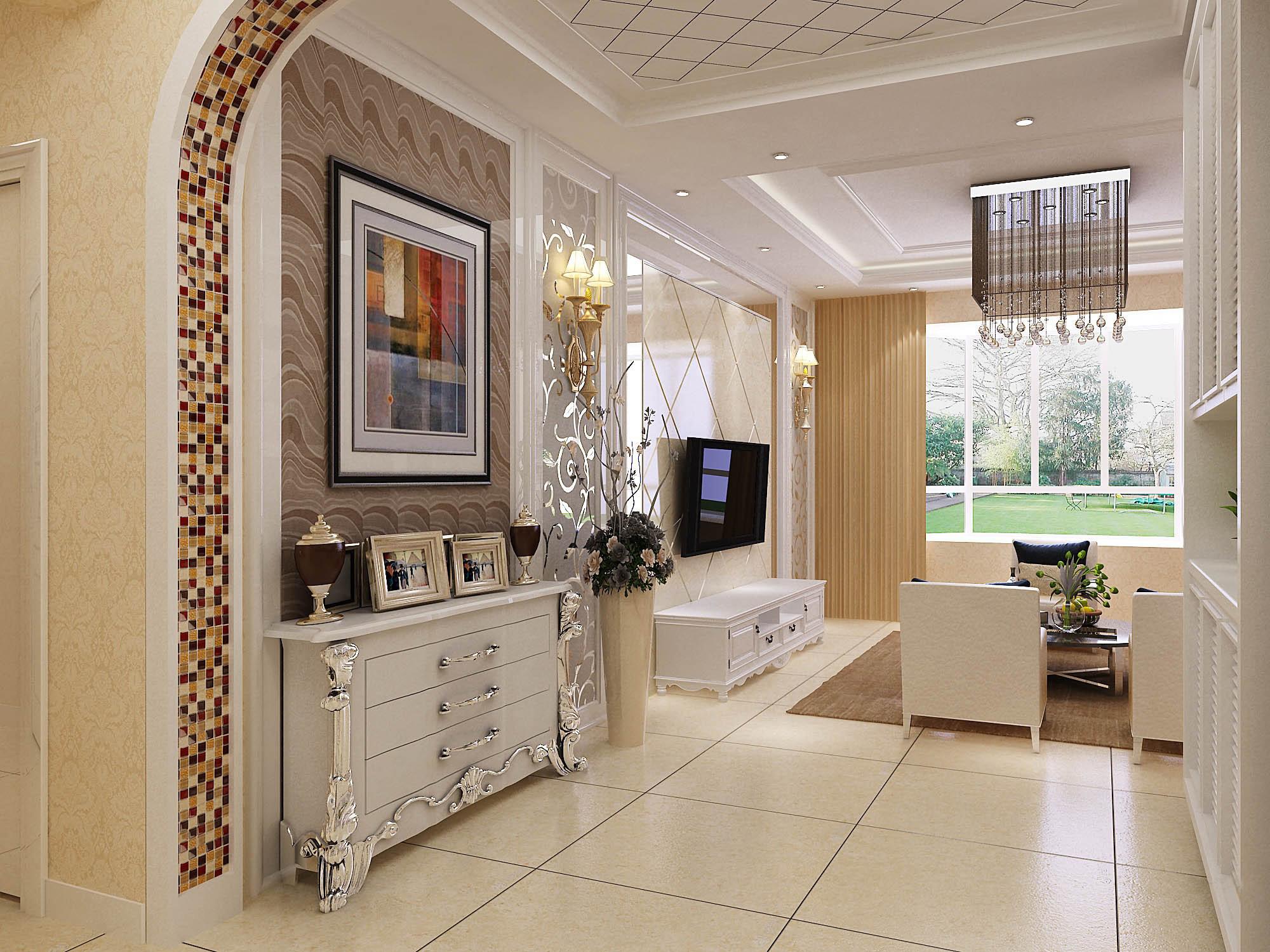 天朗藍(lán)湖樹145平三居室簡(jiǎn)歐風(fēng)格設(shè)計(jì)方案