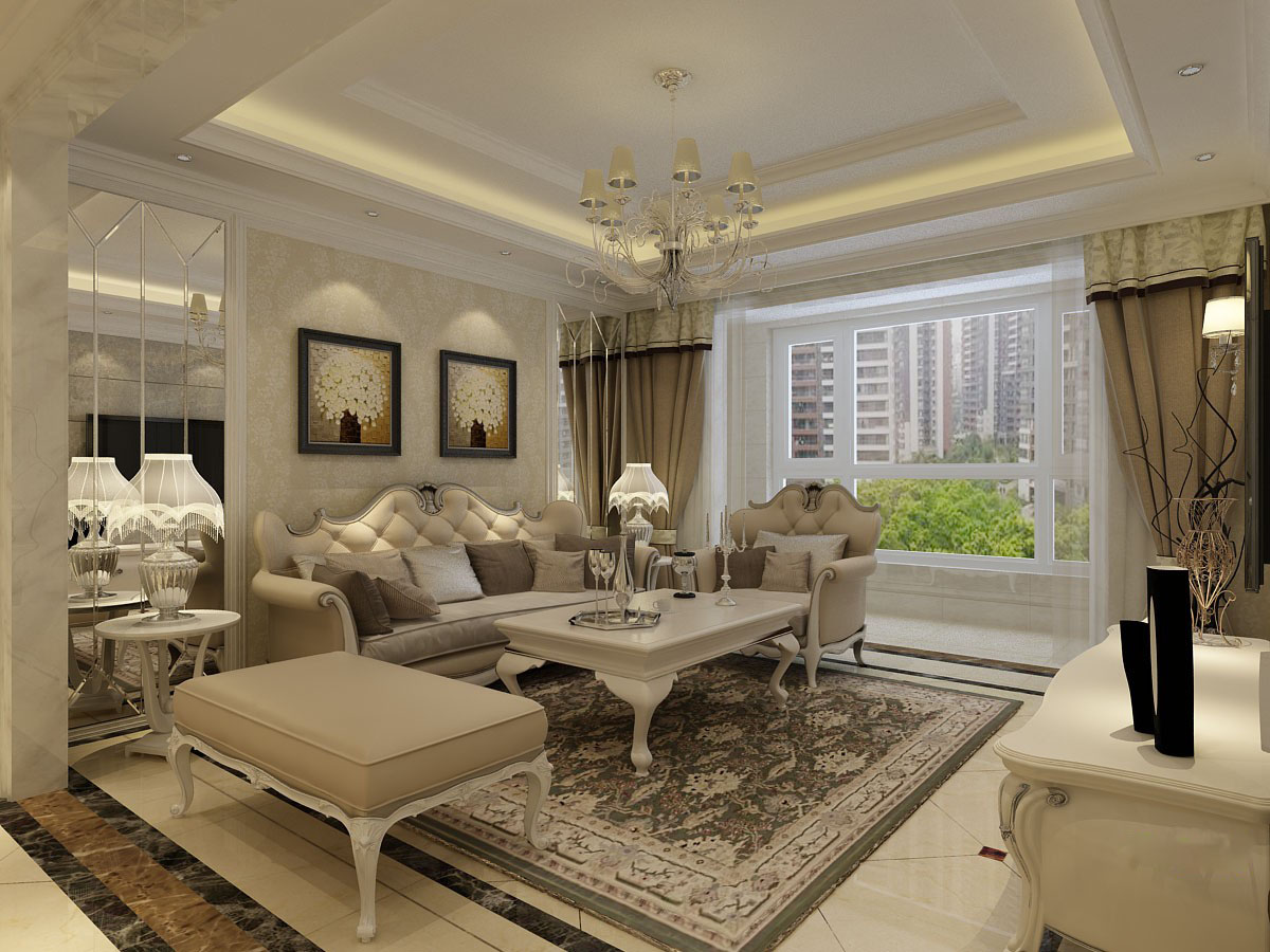 中?！ら_(kāi)元壹號(hào)137平簡(jiǎn)歐風(fēng)格設(shè)計(jì)方案