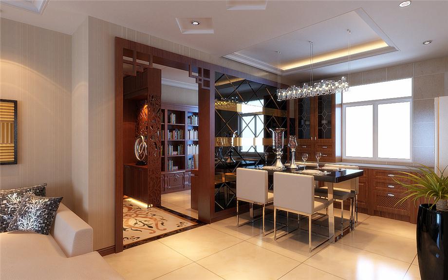 綠地生態(tài)國際城90平米中式風格設計方案