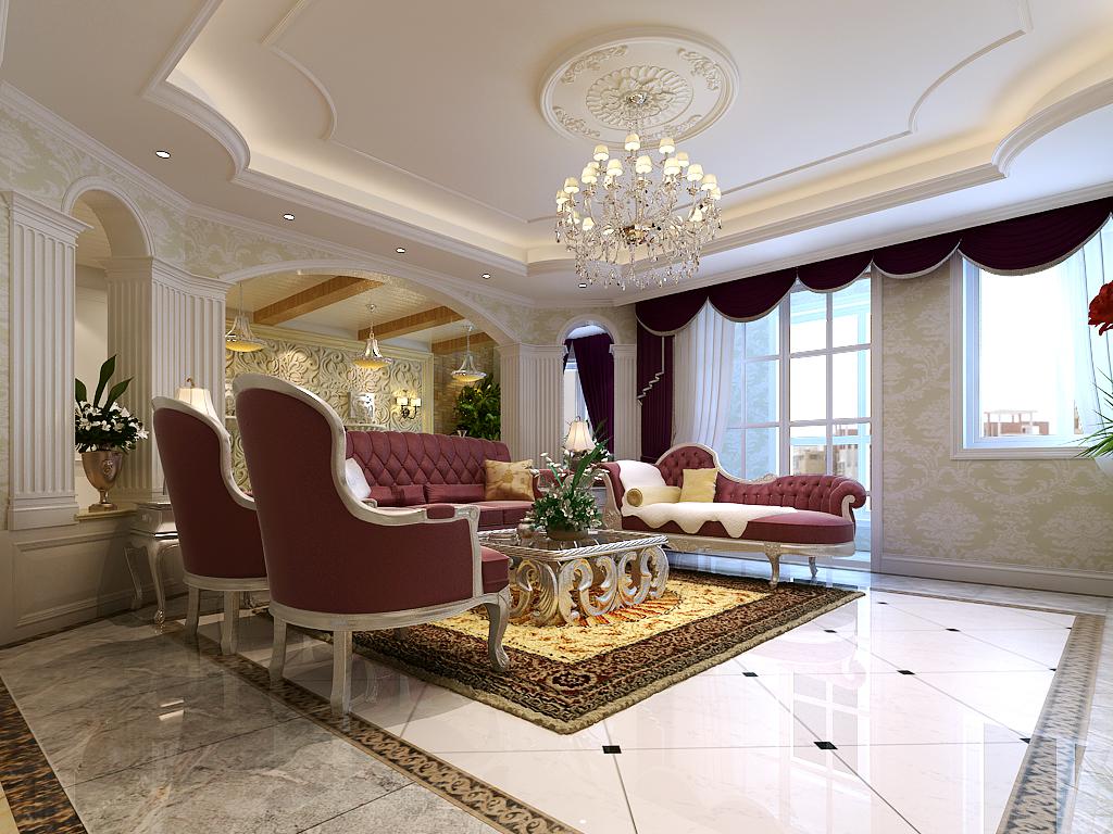 龍湖香醍國際140平歐式風格設(shè)計方案