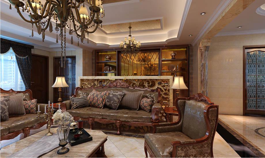 綠地香樹(shù)花城300平米美式風(fēng)格設(shè)計(jì)方案