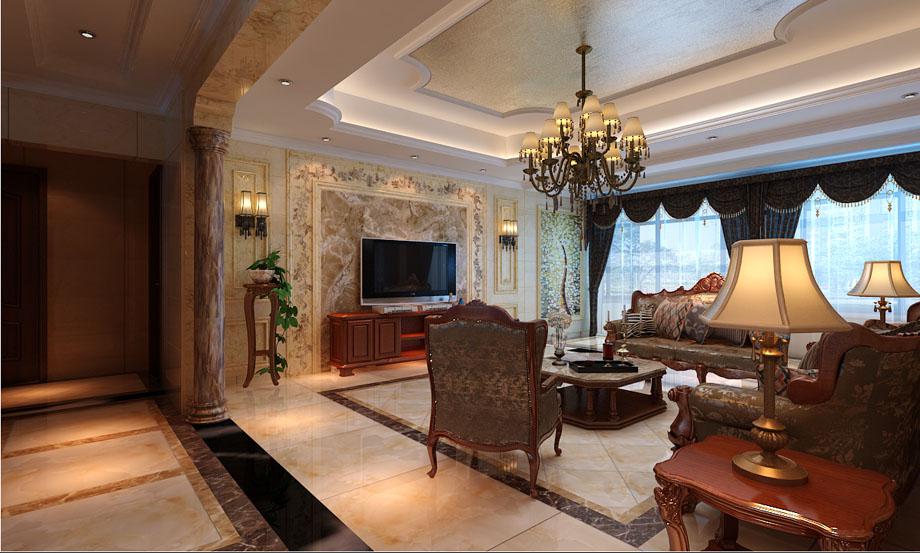 綠地香樹(shù)花城300平米美式風(fēng)格設(shè)計(jì)方案