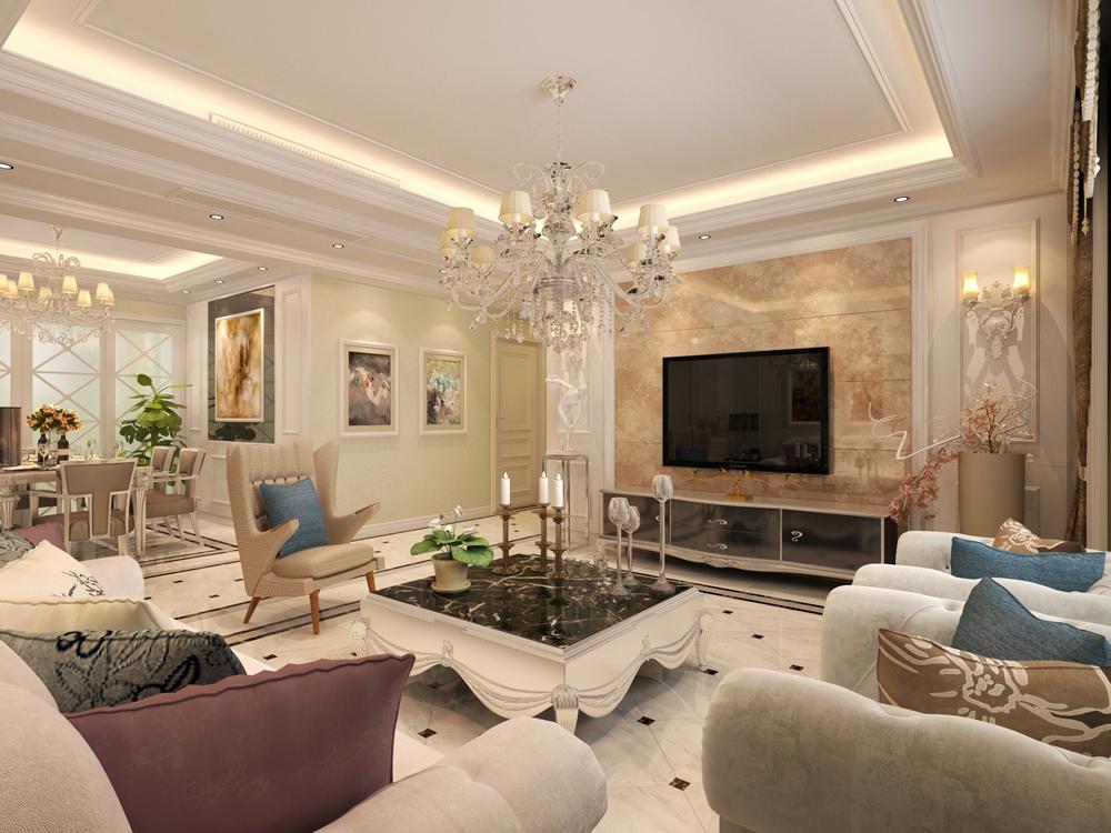 白樺林居128平歐式風格設計方案