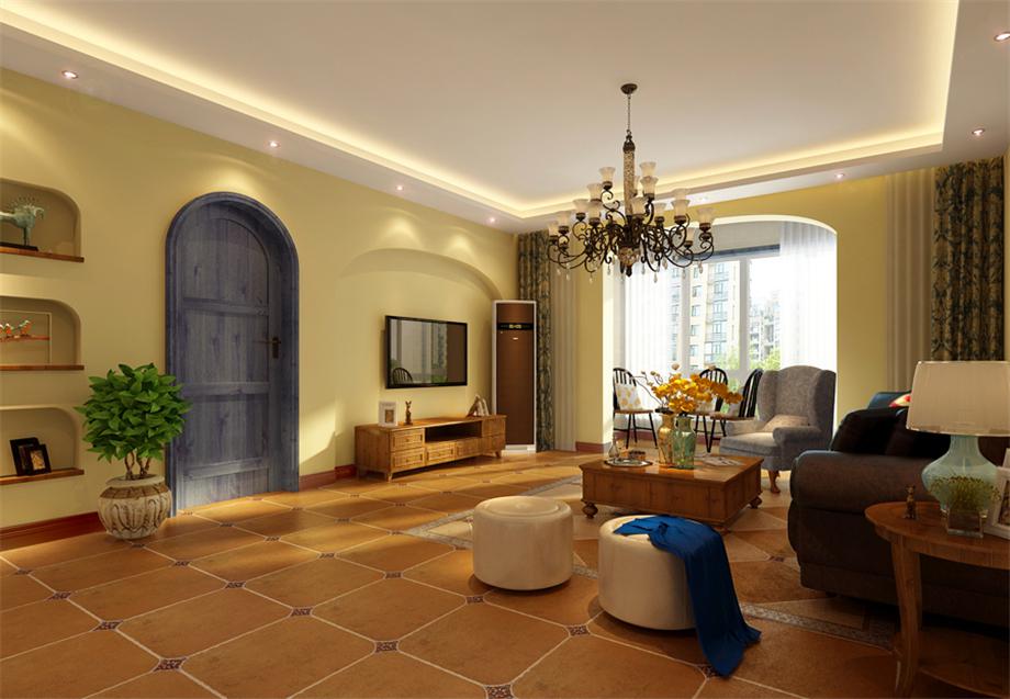 中冶一曲江山130平米美式鄉(xiāng)村風格設(shè)計方案