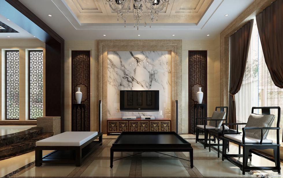 水岸新城210平米新中式風(fēng)格設(shè)計(jì)方案