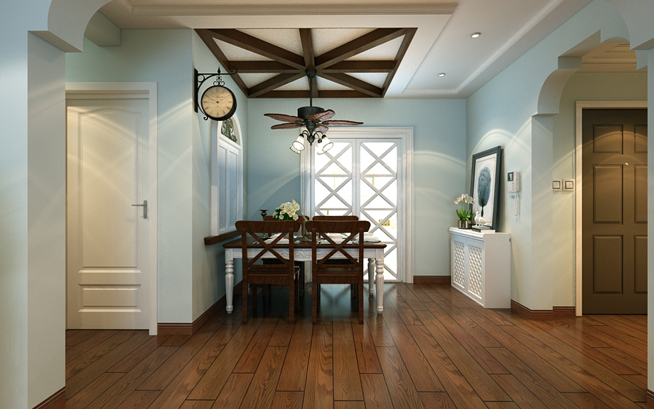 金泰假日花城128平米美式田園風(fēng)格設(shè)計(jì)方案