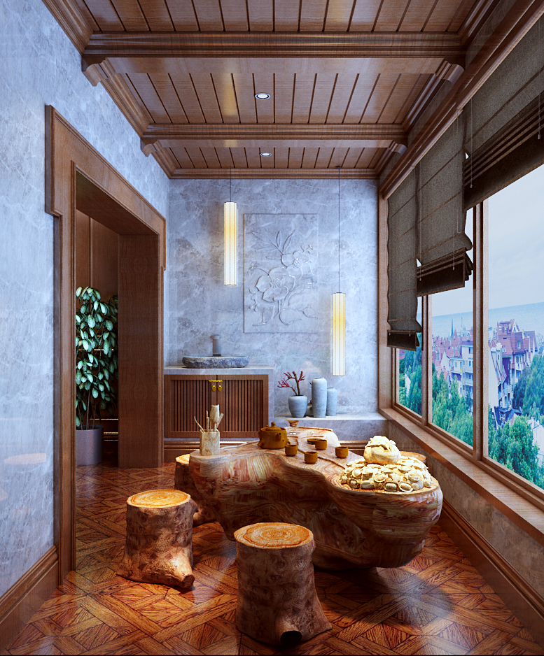 柳岸華府  240  歐式 書房陽臺(tái)