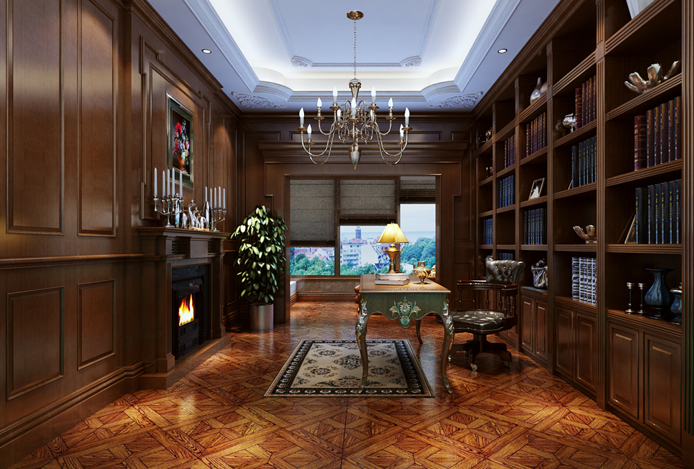 柳岸華府  240  歐式 書房陽臺(tái)