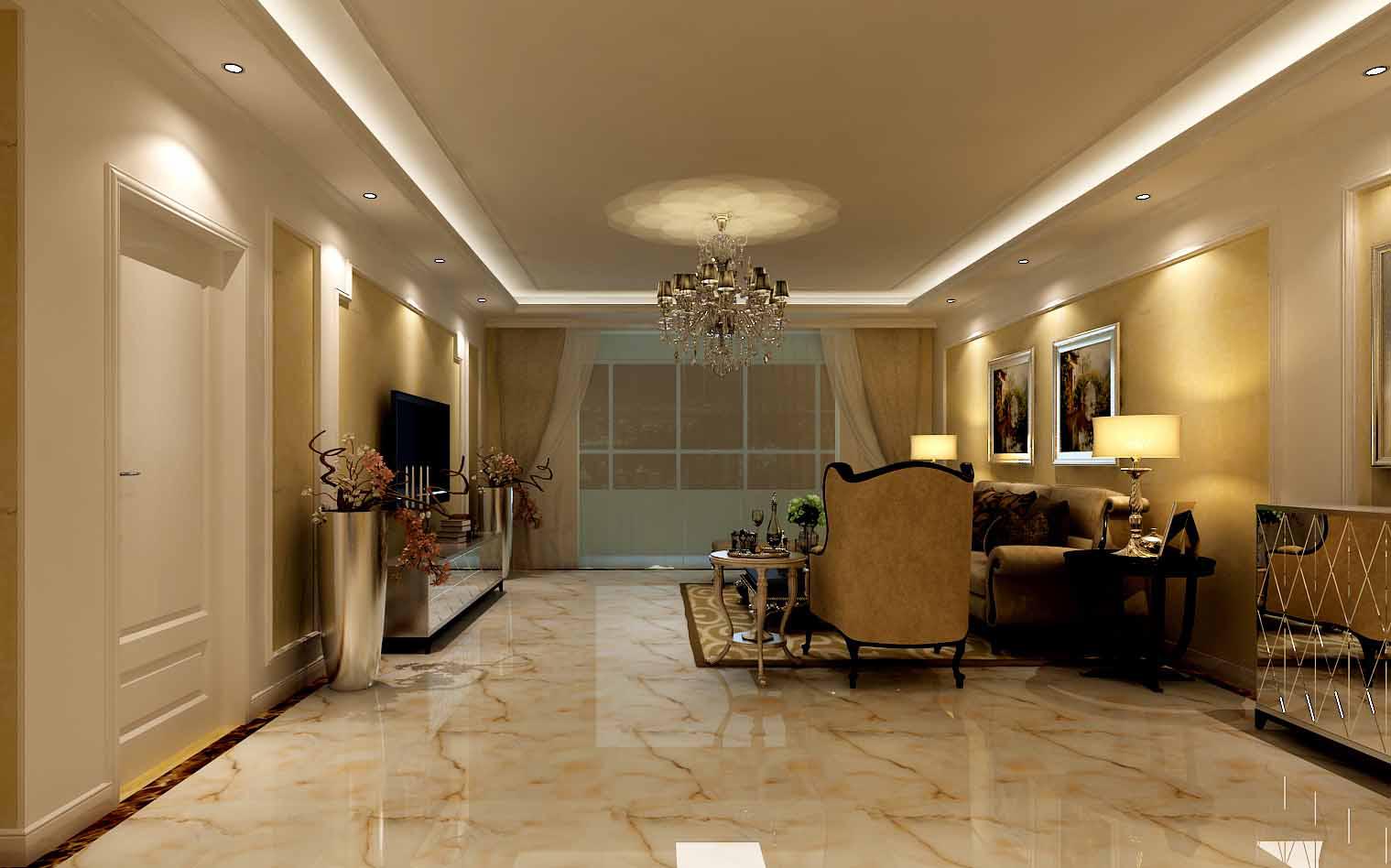 中鐵尚都城170平米簡歐風格設(shè)計方案