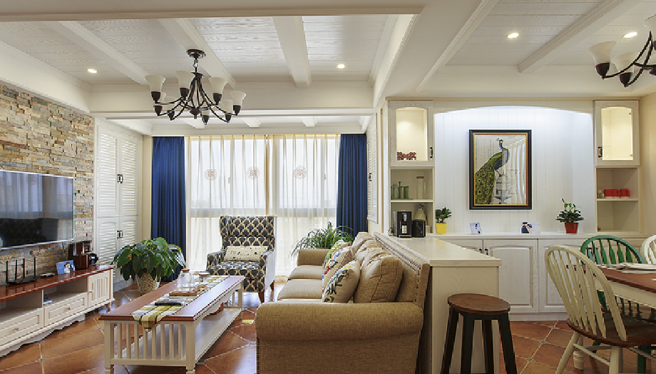 萊茵小城110平米美式設(shè)計方案