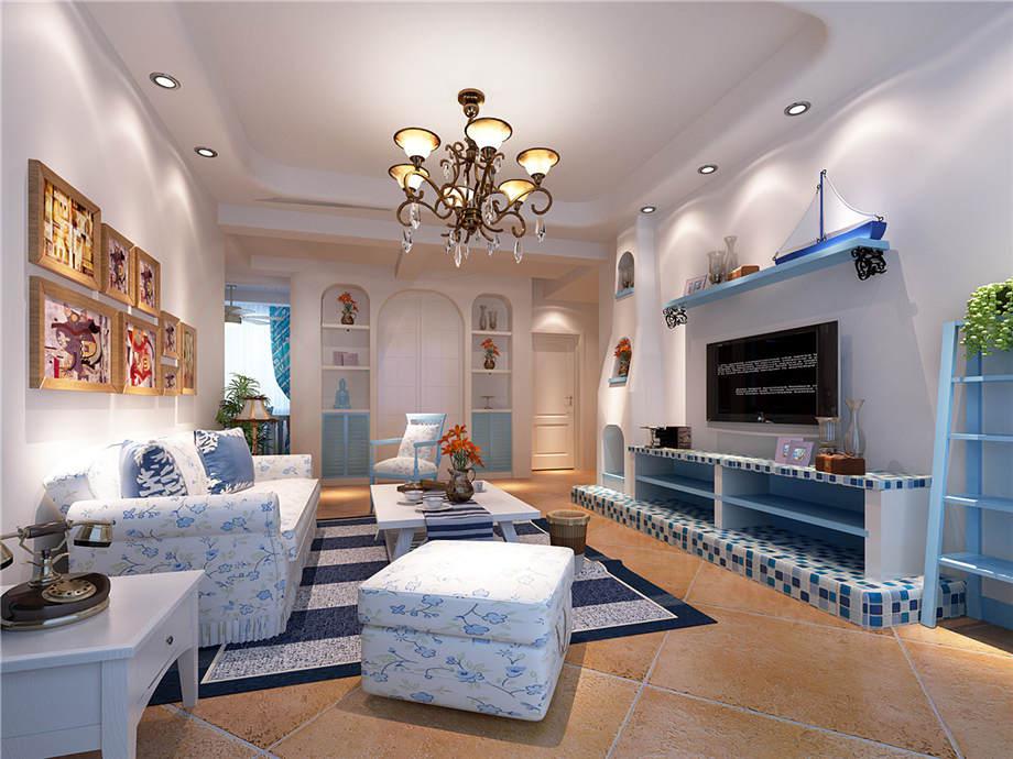 紫荊花園106平米地中海設(shè)計(jì)方案