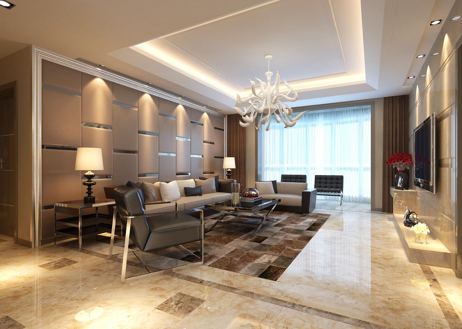 曲江金水灣小區(qū)142平米現(xiàn)代風格