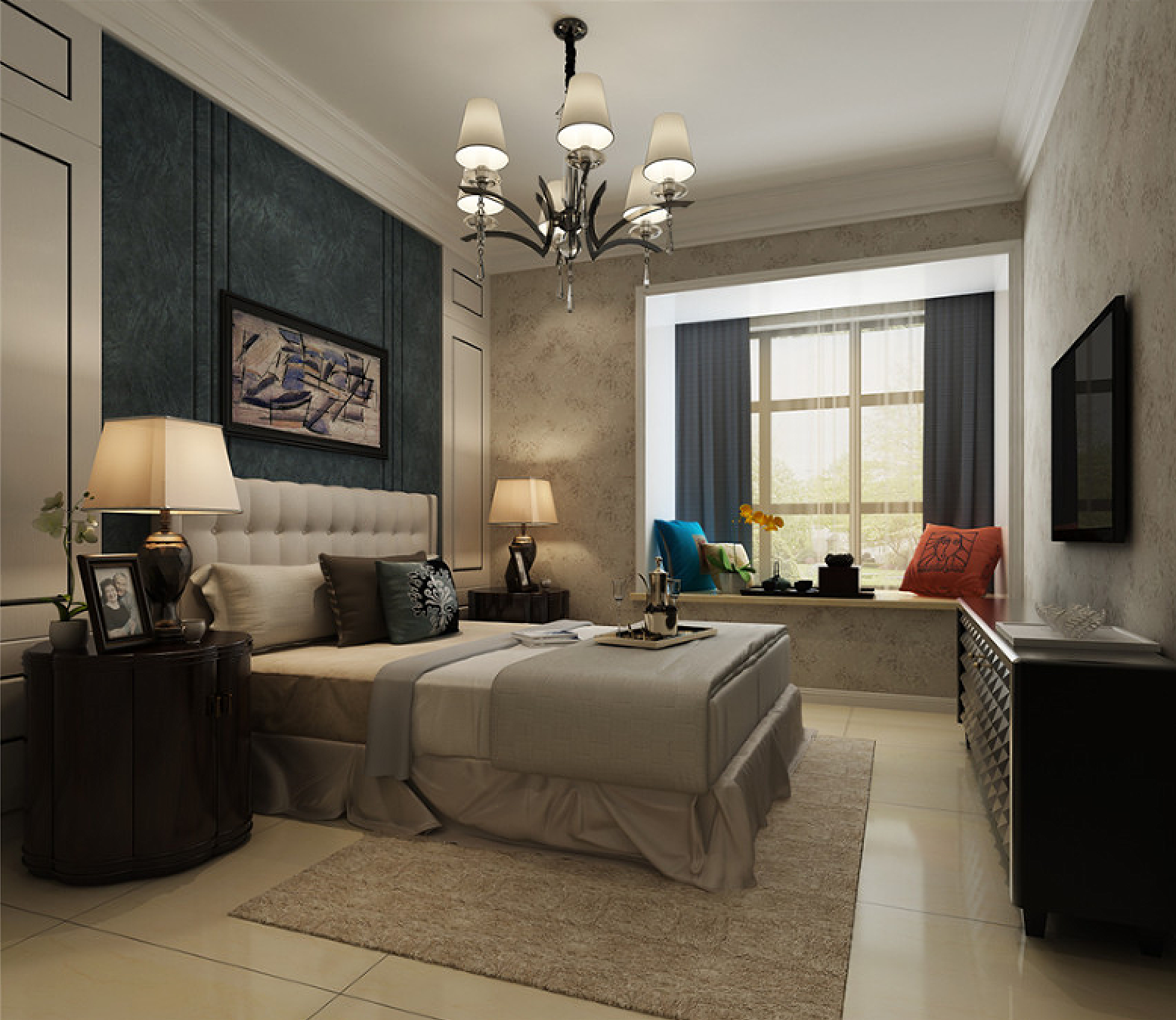 白樺林·明天133平三居室簡歐風(fēng)格設(shè)計(jì)方案