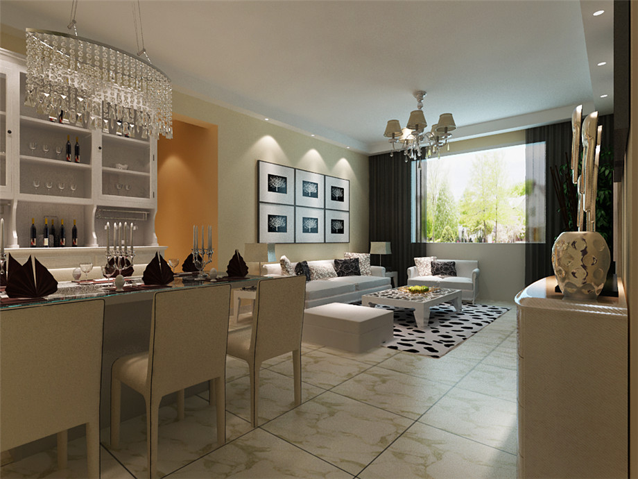 西開小區(qū)105平米現(xiàn)代簡約設(shè)計方案