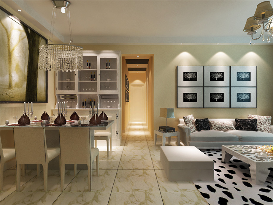 西開小區(qū)105平米現(xiàn)代簡約設(shè)計方案