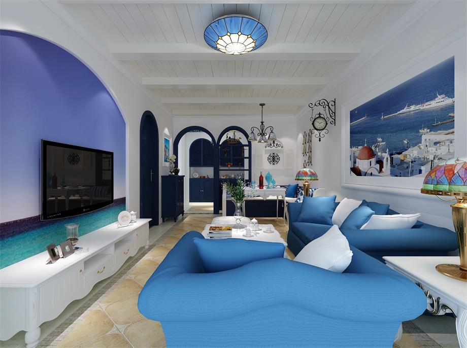 海倫國(guó)際90平米地中海風(fēng)格