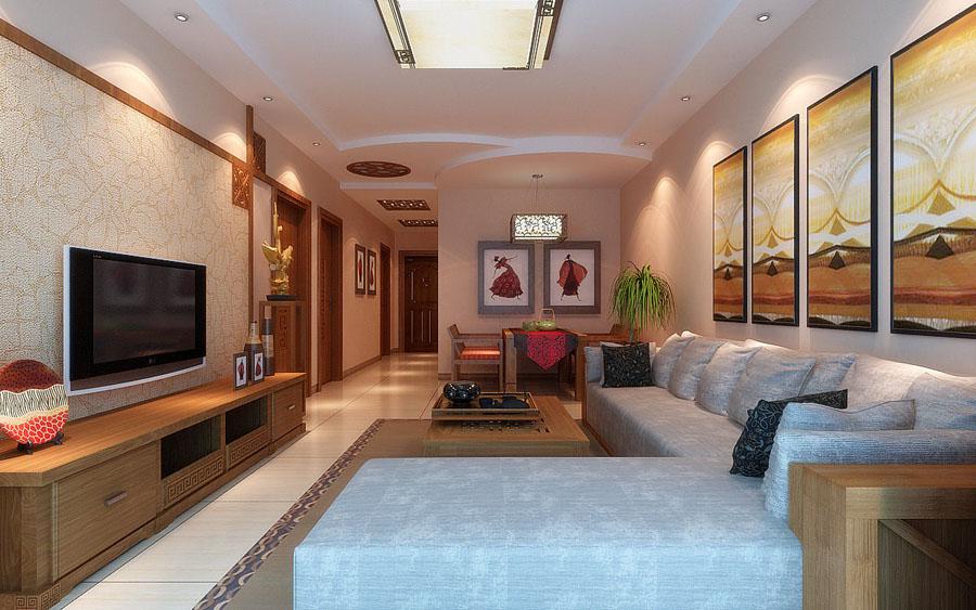 海天華庭100平米新中式風(fēng)格設(shè)計方案