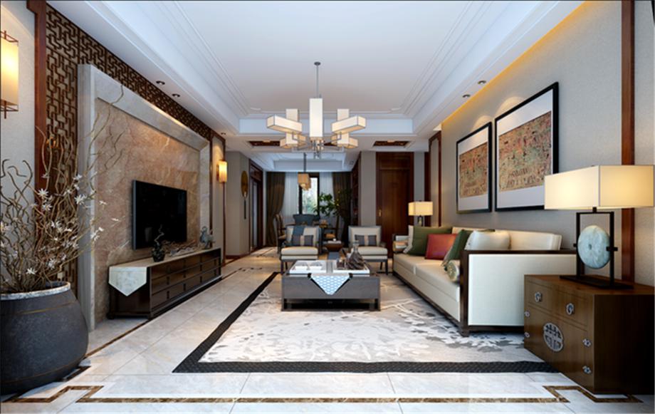 首創(chuàng)國際城150平方新中式風格設計方案