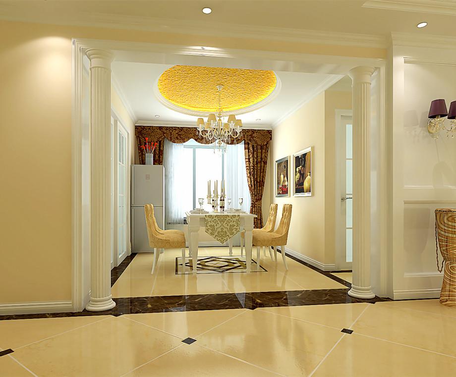 金輝悅府124平簡(jiǎn)歐風(fēng)格設(shè)計(jì)方案