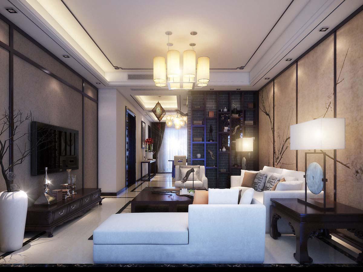 金輝世界城小區(qū)148平米新中式風格設計方案