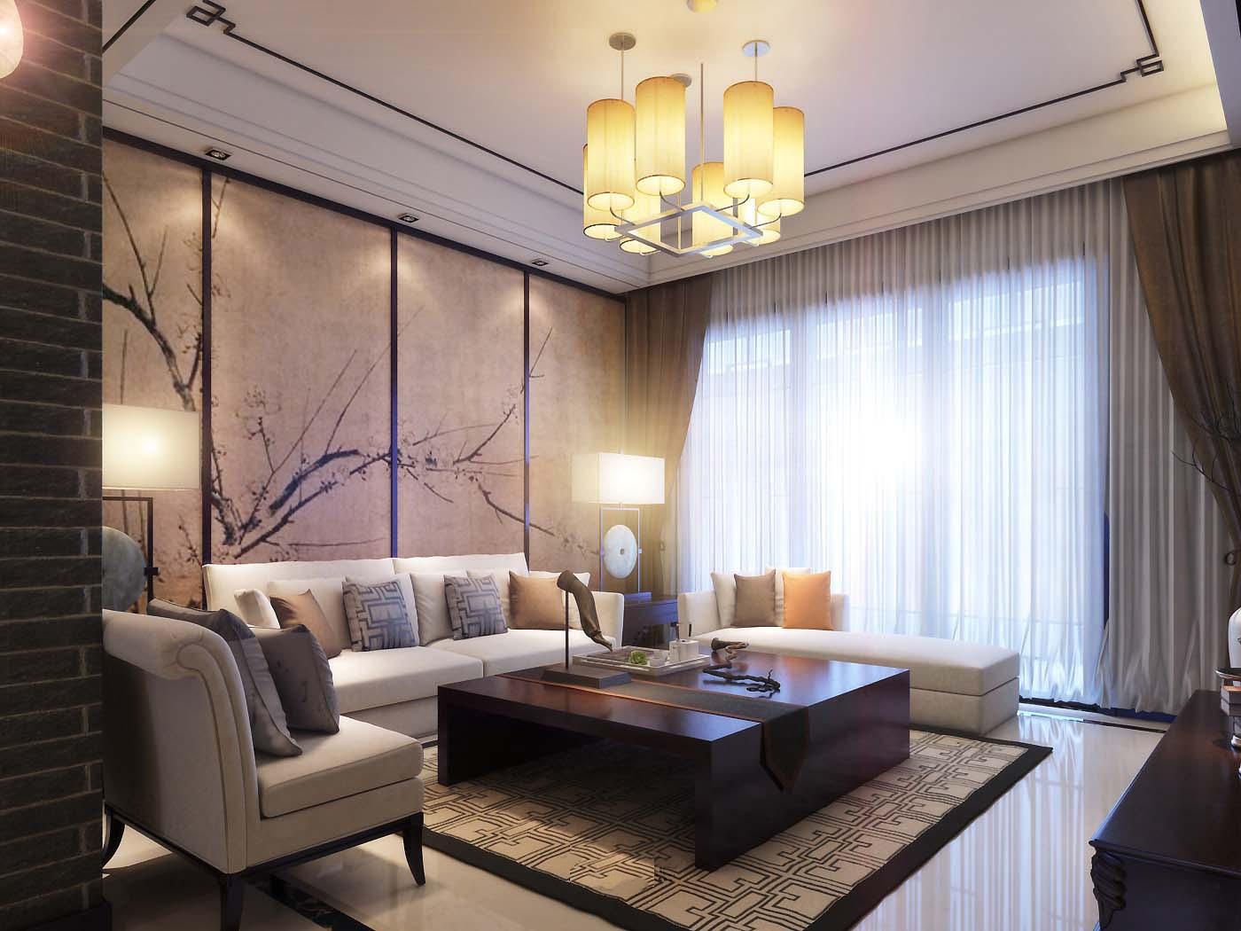 金輝世界城小區(qū)148平米新中式風格設計方案