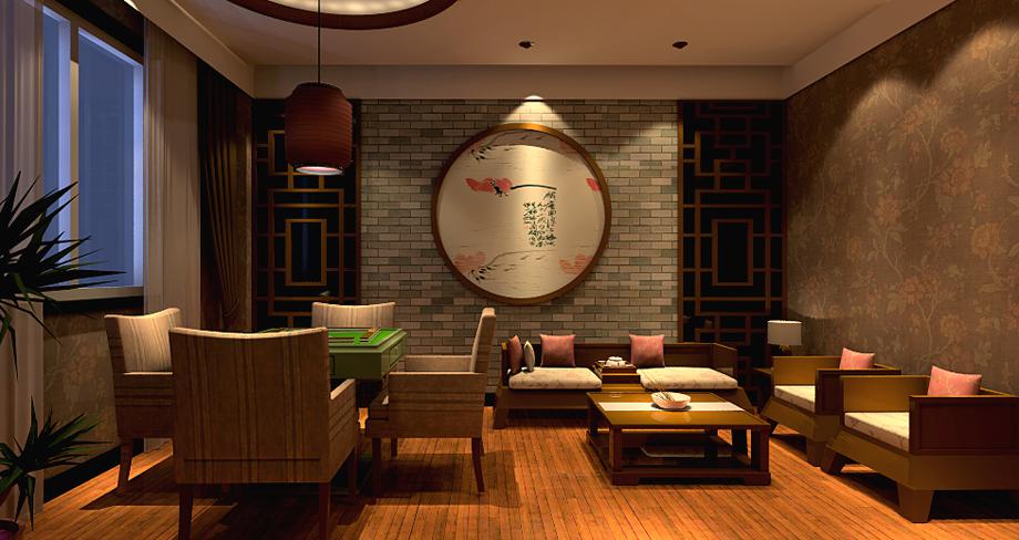 桃園路茶室230平米簡中式風(fēng)格