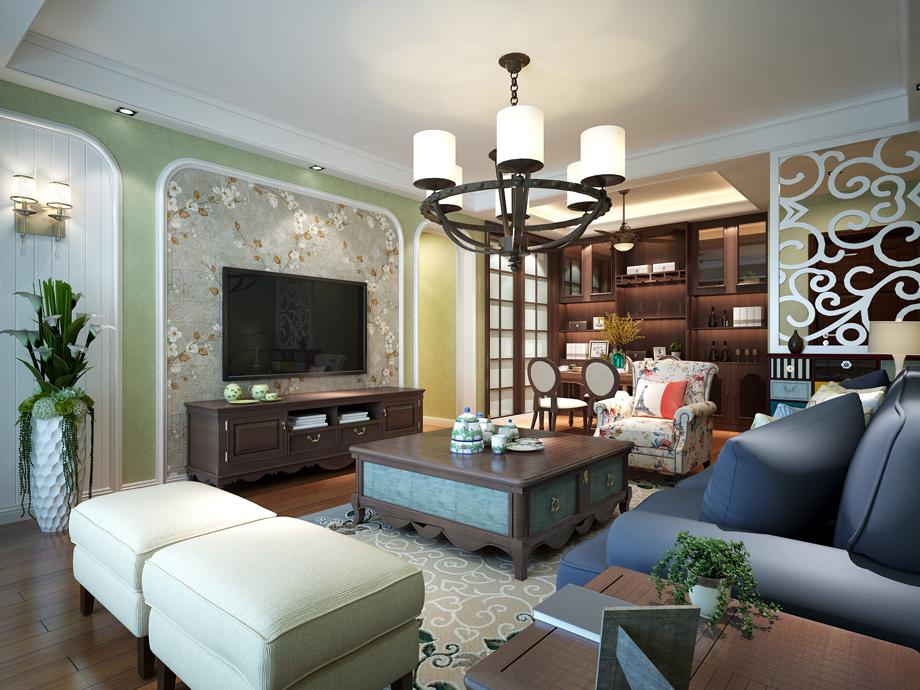 延長石油小區(qū)-102平米-美式田園風格