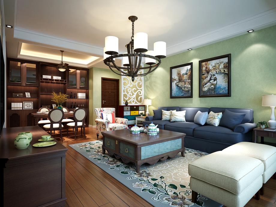 延長石油小區(qū)-102平米-美式田園風格