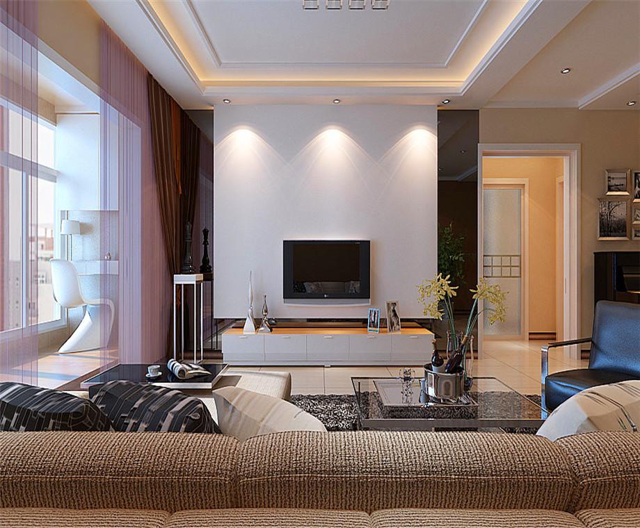 鴻運大廈120平米現(xiàn)代簡約風格設計方案