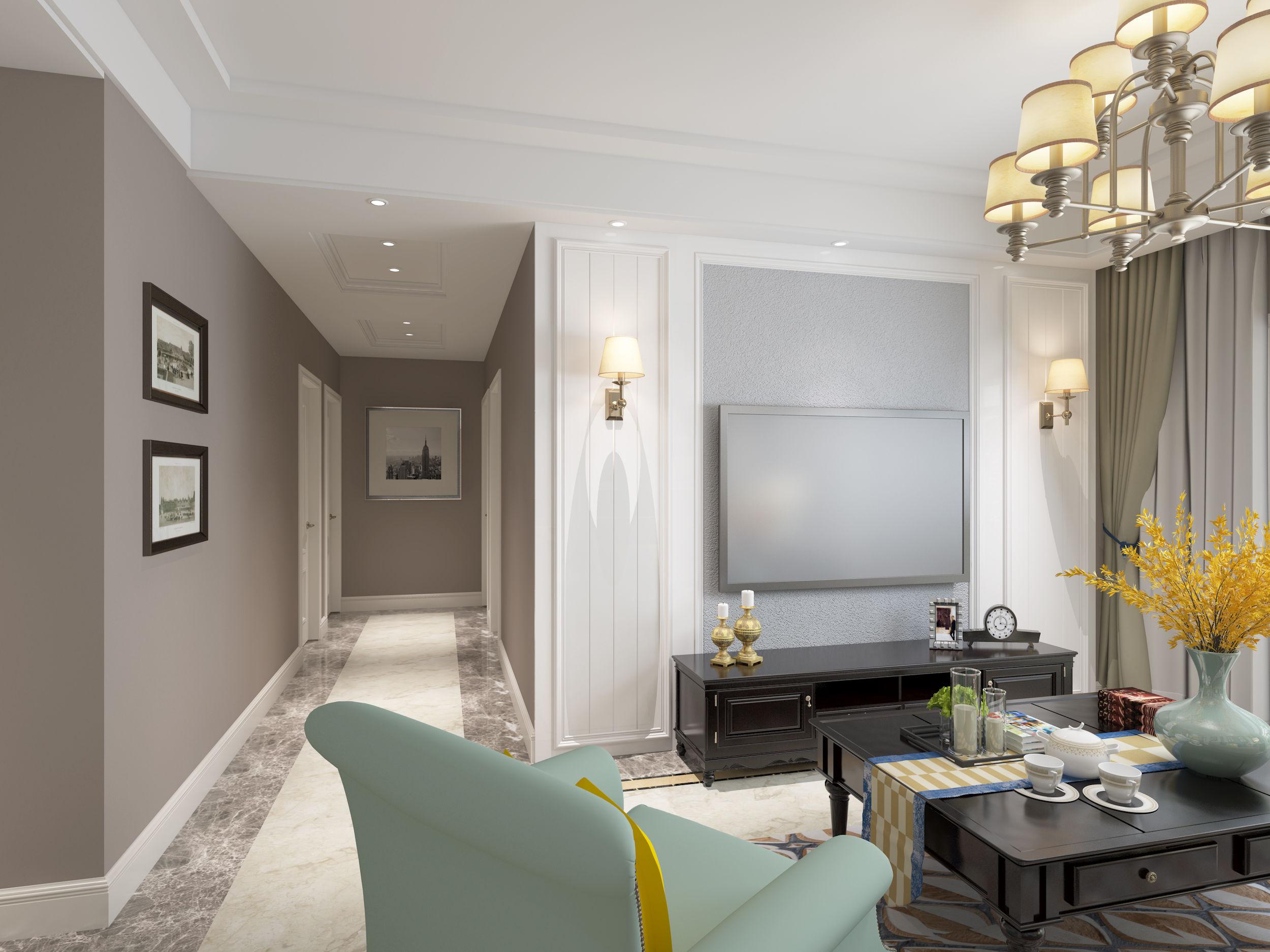 御錦城小區(qū)126平米現(xiàn)代簡美風格設計方案