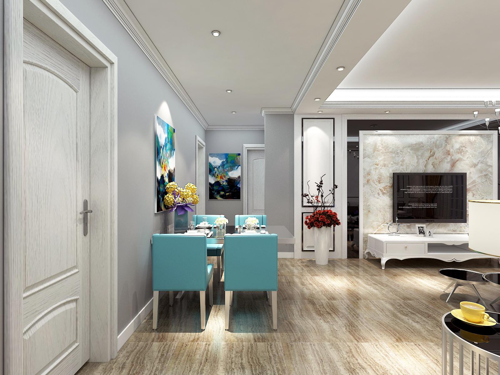 恒大國際城小區(qū)125平米現(xiàn)代簡約風格設計方案