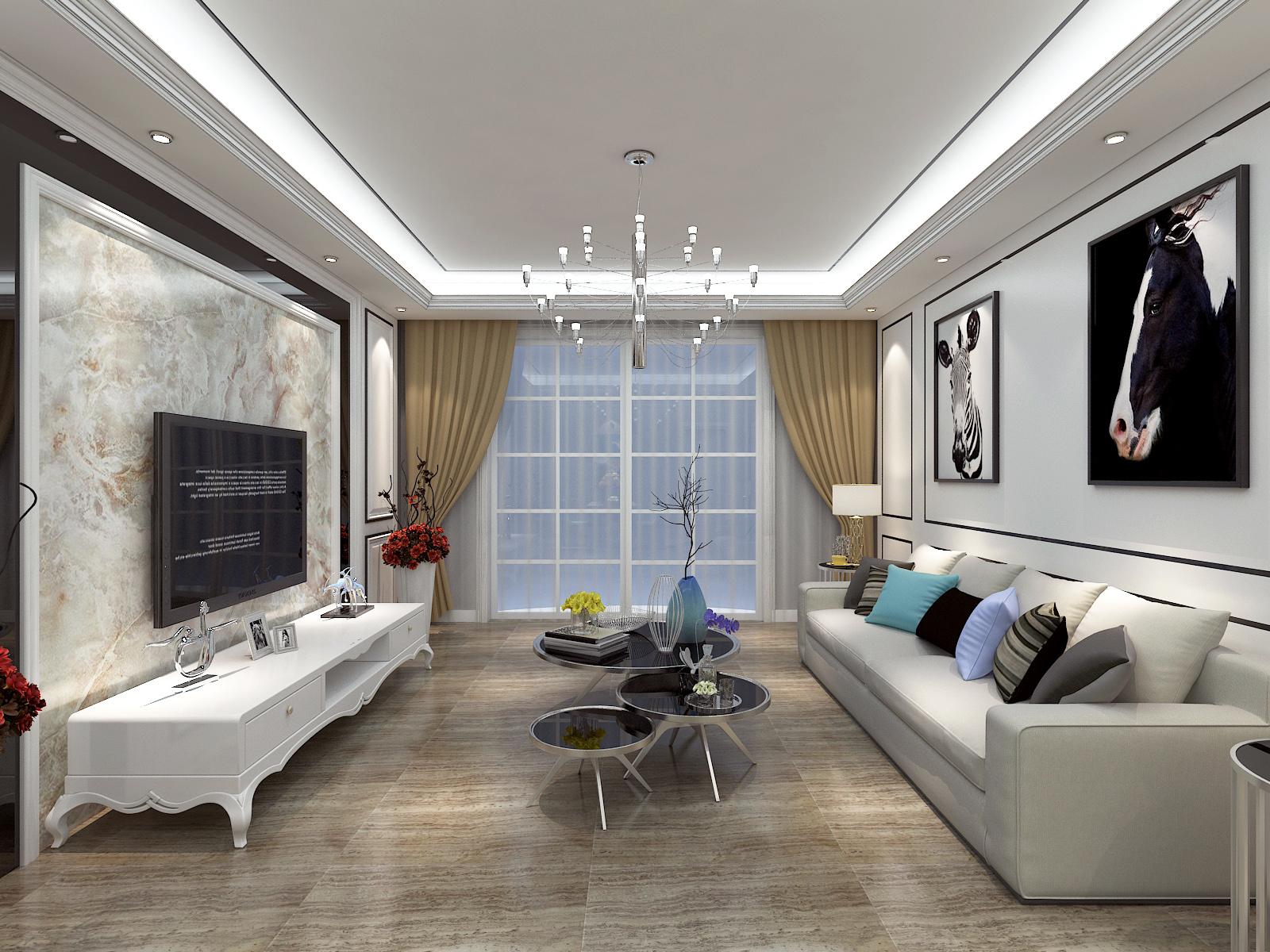 恒大國際城小區(qū)125平米現(xiàn)代簡約風格設計方案