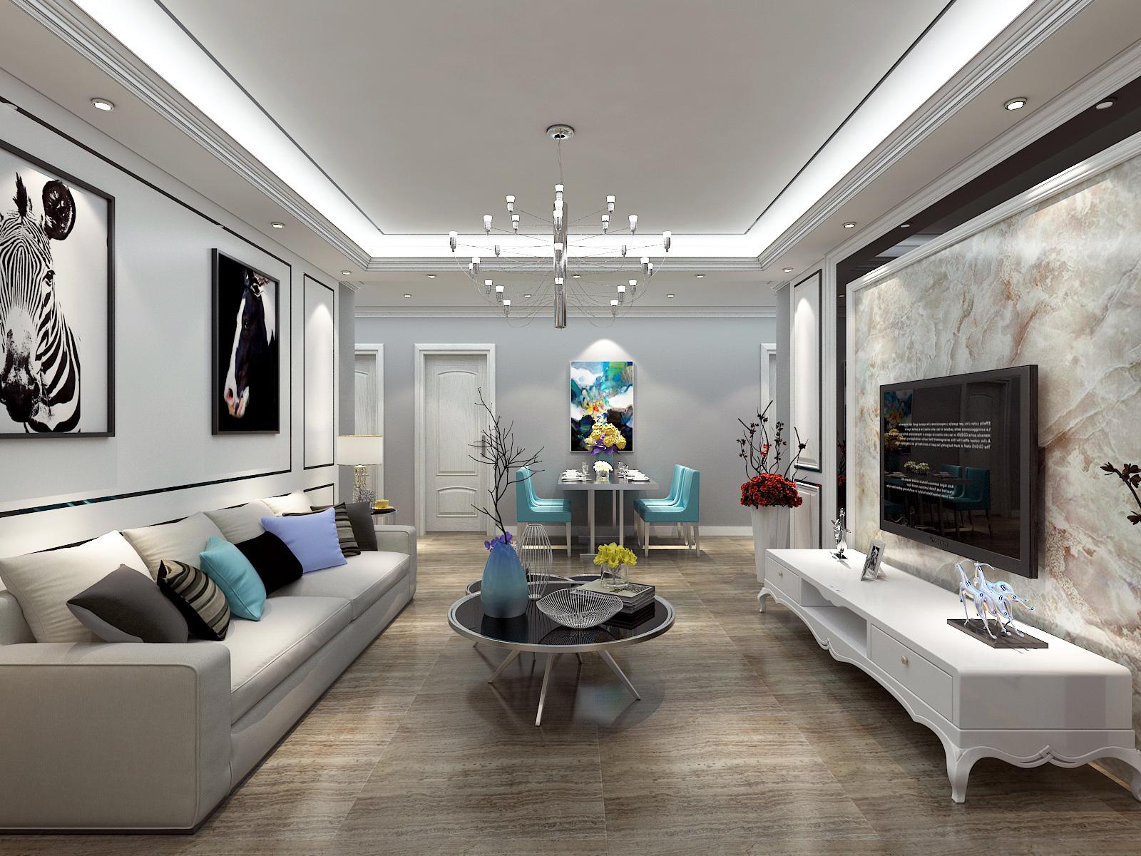 恒大國際城小區(qū)125平米現(xiàn)代簡約風格設計方案