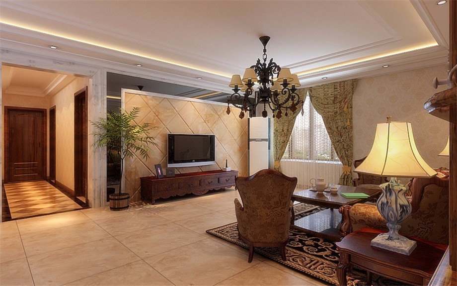 中華世紀(jì)城120平簡(jiǎn)歐風(fēng)格設(shè)計(jì)方案