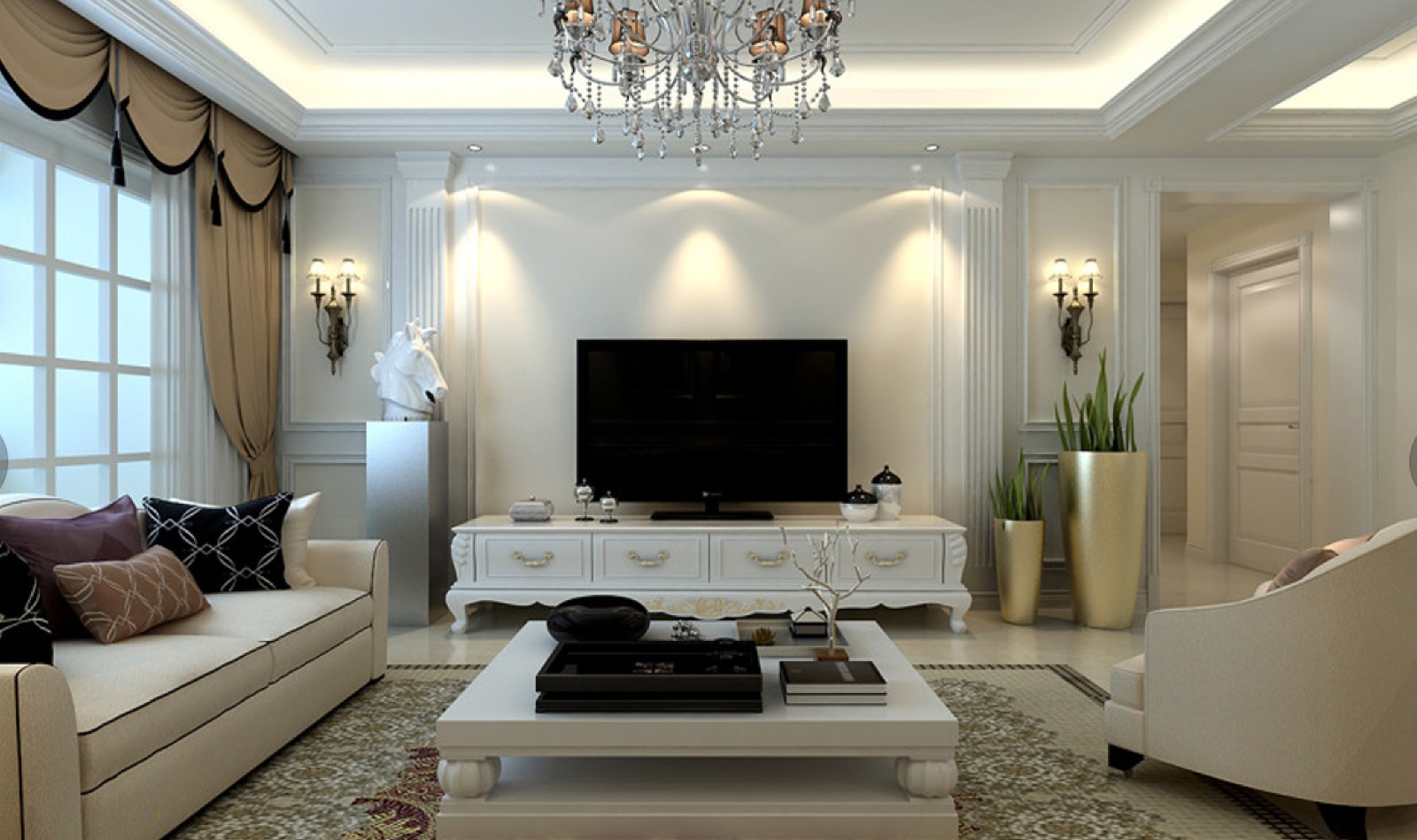 綠地曲江名城127平米簡歐風(fēng)格