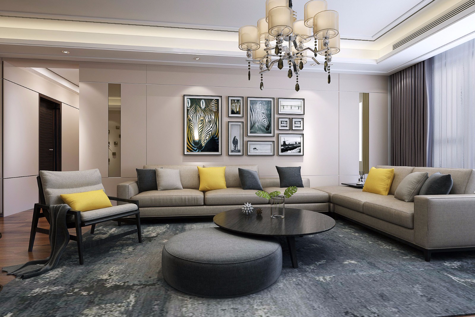 鑫苑大都匯小區(qū)140平米現(xiàn)代簡(jiǎn)約風(fēng)格設(shè)計(jì)方案