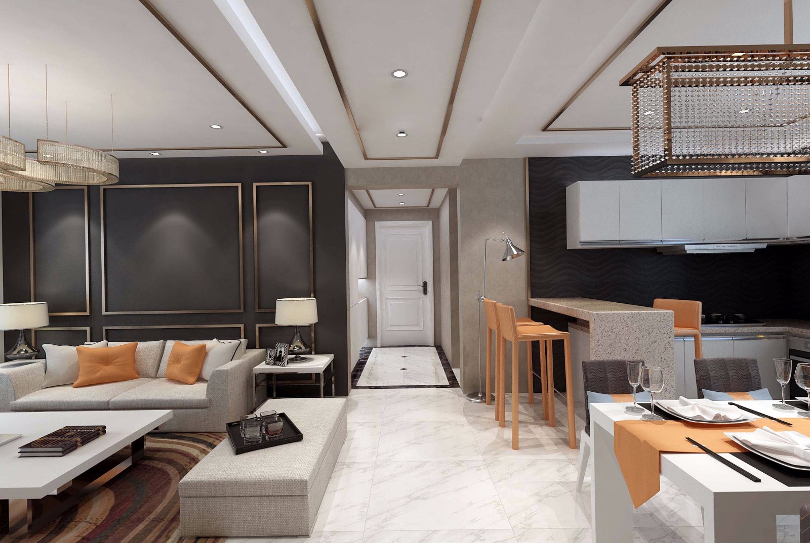 金輝C園現(xiàn)代簡(jiǎn)約風(fēng)格120平方