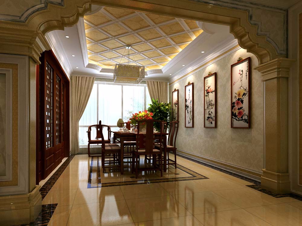 白樺林居180平歐式中式混搭風(fēng)格設(shè)計(jì)方案