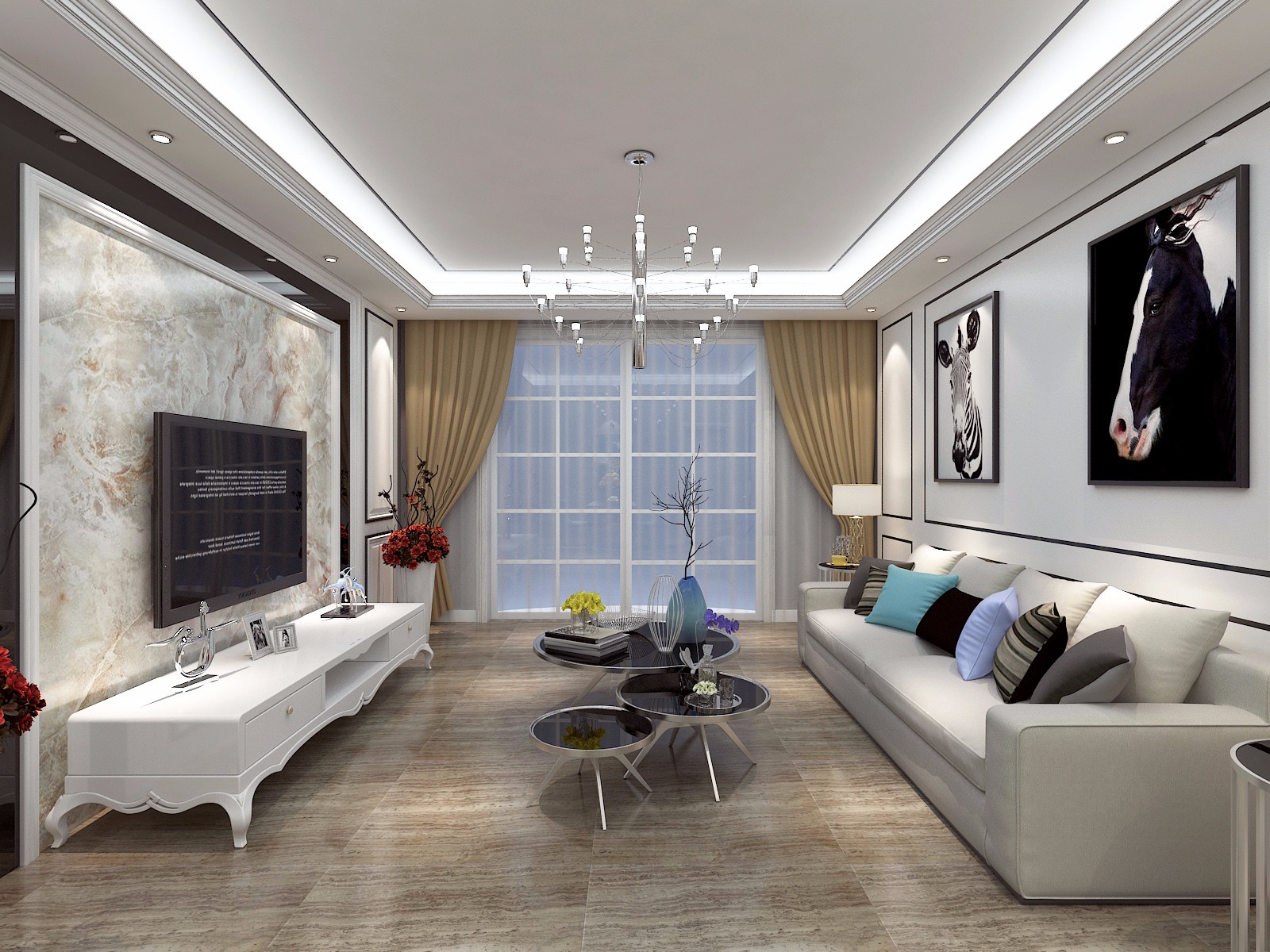 恒大國際城小區(qū)125平米現(xiàn)代簡約風格設計方案