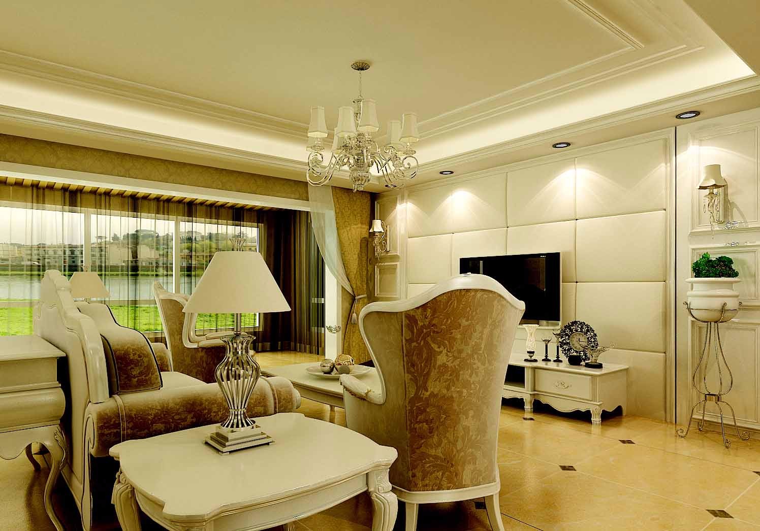 紫薇風(fēng)尚176平米簡(jiǎn)歐風(fēng)格設(shè)計(jì)方案