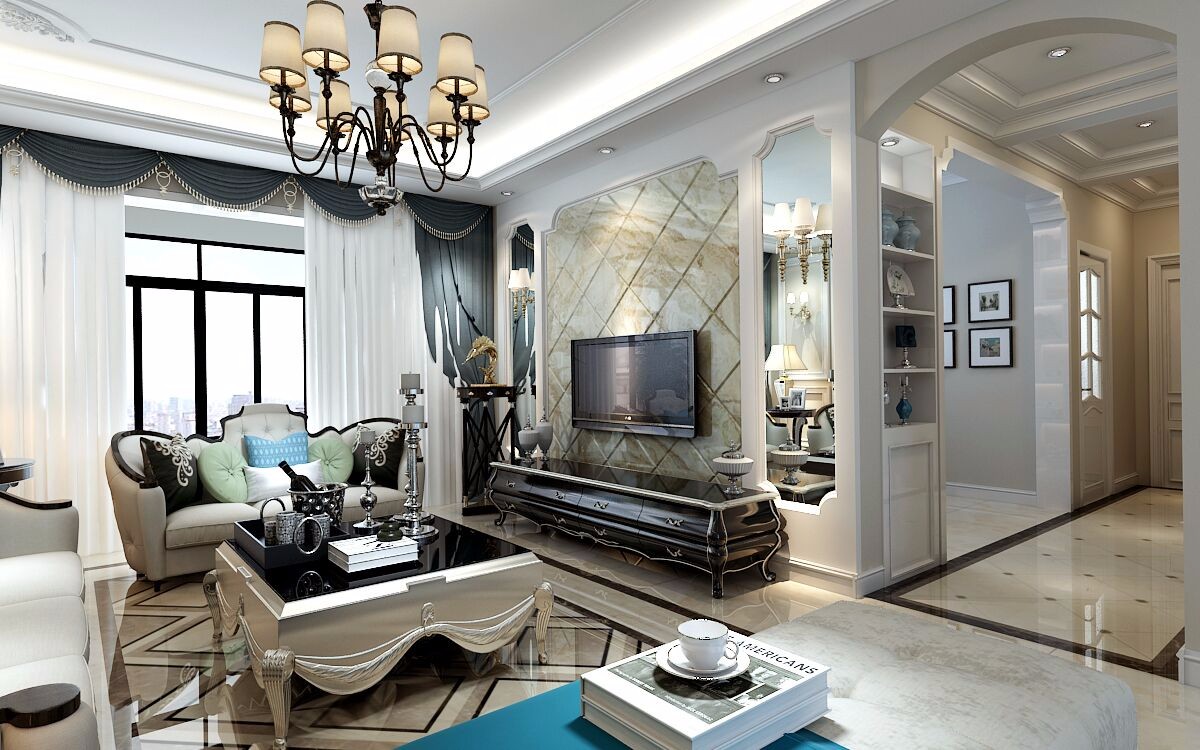 雅居樂鉑瑯峯129平米簡歐設(shè)計方案