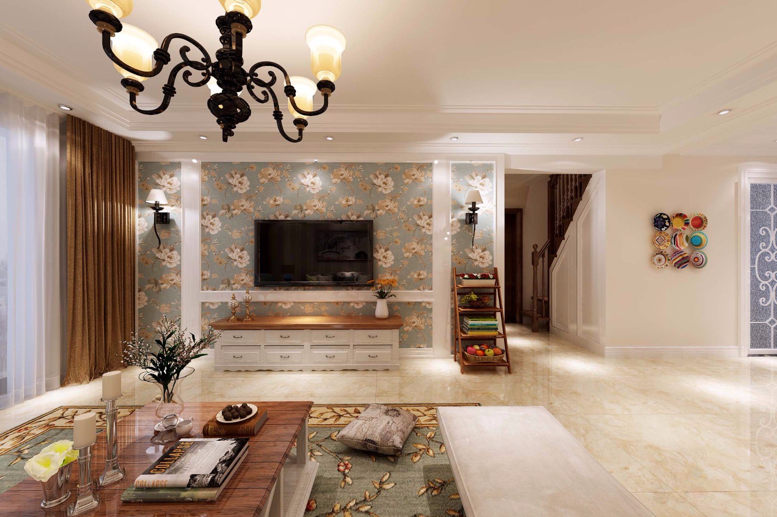 西安金輝C園小區(qū)112平 三室-美式風格