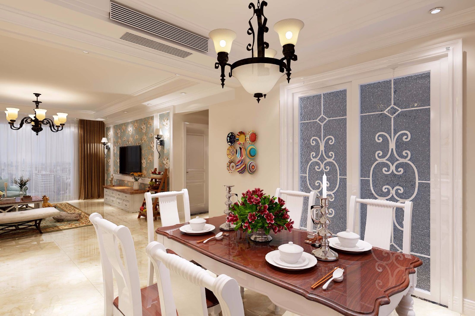 西安金輝C園小區(qū)112平 三室-美式風格