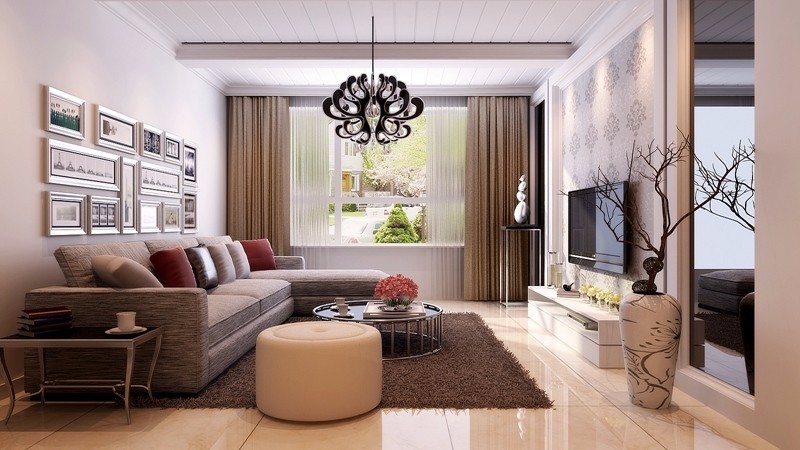 綠地國際花都120平米三室 現(xiàn)代簡約風(fēng)格