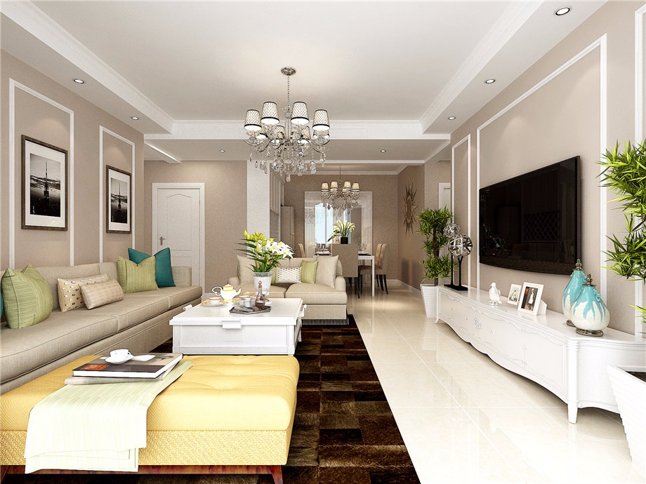 曲江漢華城140平歐式風(fēng)格設(shè)計方案