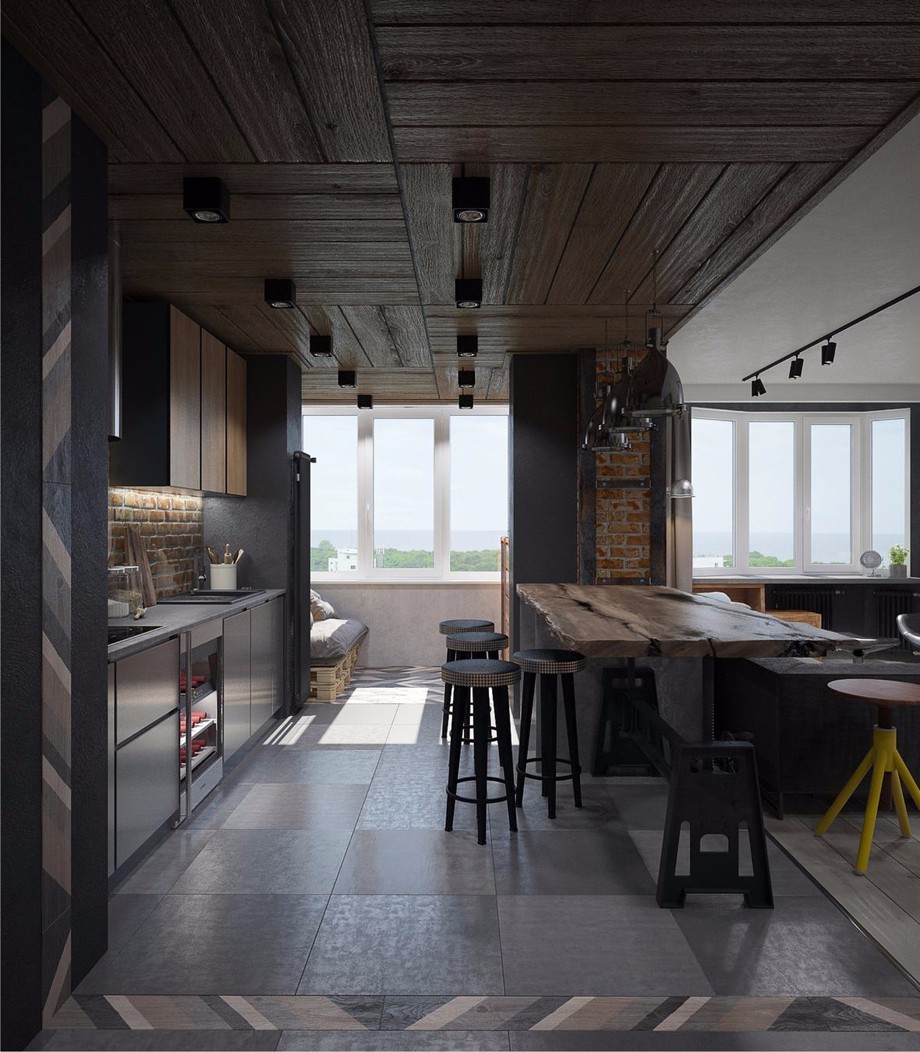 西市佳郡/210平米/工業(yè)風格裝修