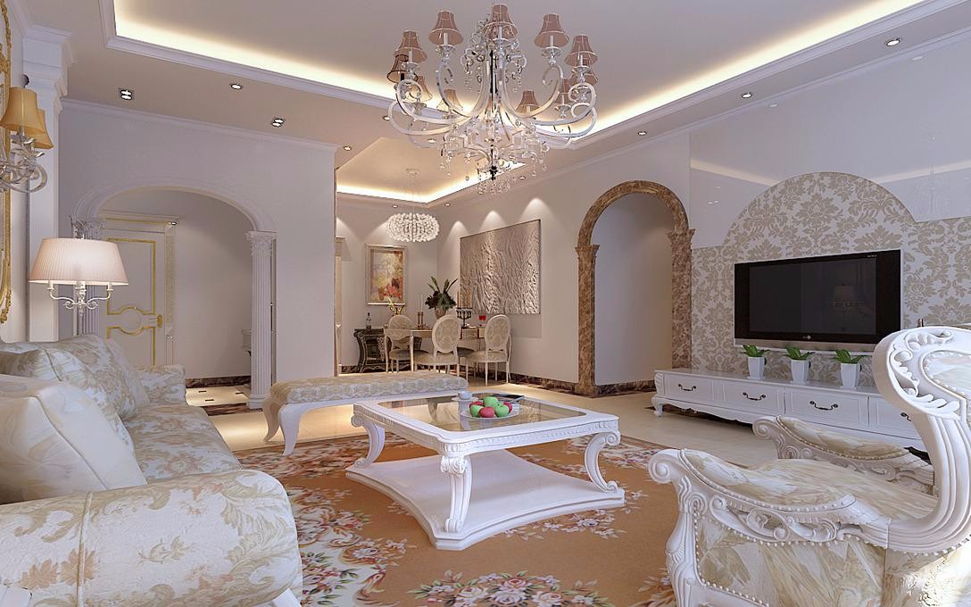 文景小區(qū)140平米歐式設計方案