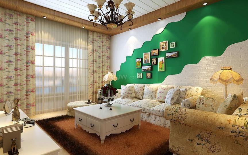 金科天籟城110平米田園風(fēng)格設(shè)計(jì)方案